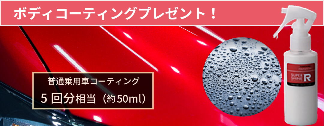 ボディコーティングプレゼント！約50ml（普通乗用車コーティング5回相当）